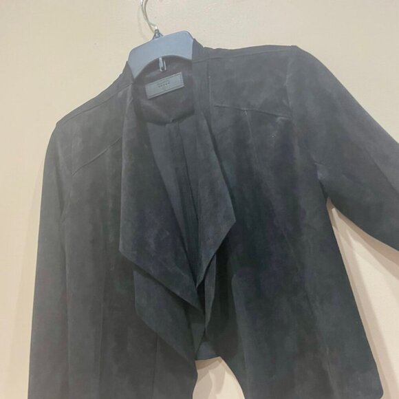 BLANK NYC JACKET COCO FAUX BLACK SUEDE SZ M OPEN FRONT ROCK GRUNGE GOTHCORE - Picture 13 of 16